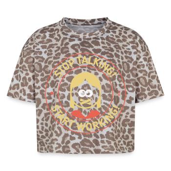 Stop Talking! Start Working! (Woman / 3C) - Boxy Leo Women's Premium Organic T-Shirt - Leopard print - Front - AI Model Female 172 dark (172cm)