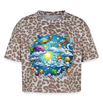 Cloud Cosmos Fantasy World - Boxy Leo Women's Premium Organic T-Shirt - Leopard print - Front - AI Model Female 172 dark (172cm)