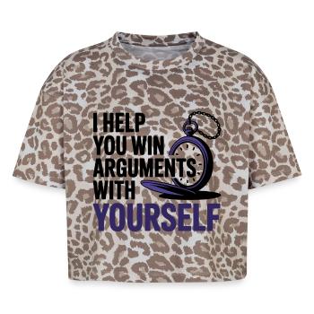 Hypnotist I Help You Win Arguments With Yourself  - Boxy Leo Women's Premium Organic T-Shirt - Leopard print - Front - AI Model Female 172 dark (172cm)