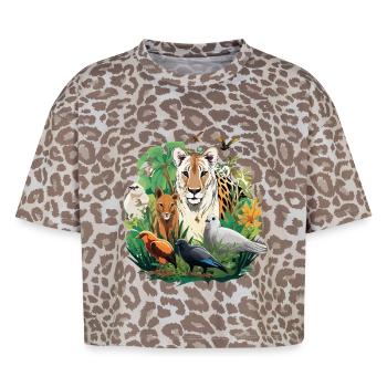 Jungle Animal Magic: Tiger in the Rainforest - Boxy Leo Women's Premium Organic T-Shirt - Leopard print - Front - AI Model Female 172 dark (172cm)