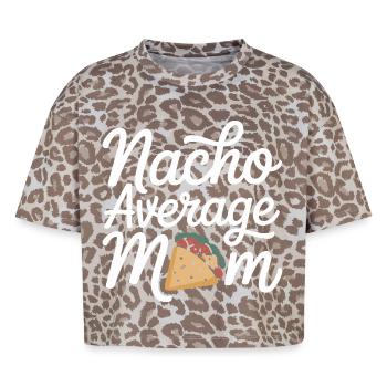 Nacho Maman Moyenne Drôle - T-shirt boxy femme léopard premium - Leopard print - Devant - AI Model Female 172 dark (172cm)