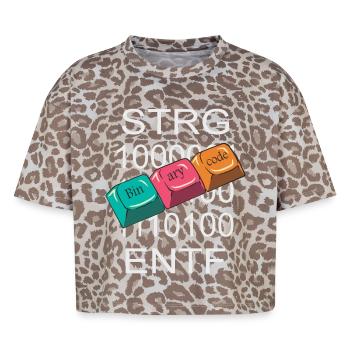 Computer Nerd - Boxy Leo Women's Premium Organic T-Shirt - Leopard print - Front - AI Model Female 172 dark (172cm)