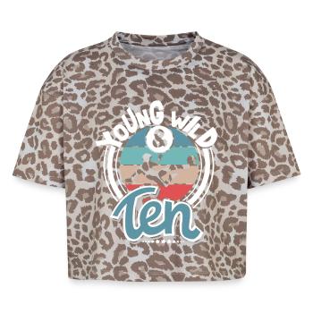 Football 10 years children's birthday party - Boxy Leo Women's Premium Organic T-Shirt - Leopard print - Front - AI Model Female 172 dark (172cm)
