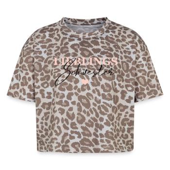 Lieblings Schwester - Boxy Leo Frauen Premium Organic T-Shirt - Leopard print - Vorne - AI Model Female 172 dark (172cm)