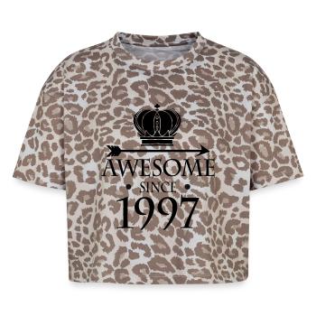 Jahrgang 1997 - Fantastisch seit 1997 - Boxy Leo Frauen Premium Organic T-Shirt - Leopard print - Vorne - AI Model Female 172 dark (172cm)