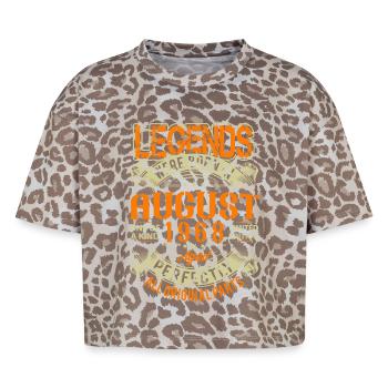 1968 August Geburtstag Legende - Boxy Leo Frauen Premium Organic T-Shirt - Leopard print - Vorne - AI Model Female 172 dark (172cm)