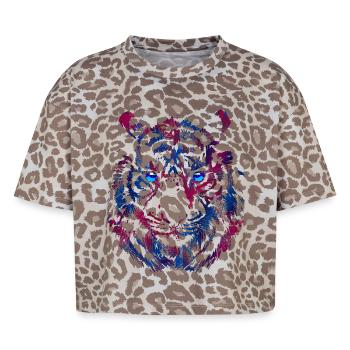 Tigerkopf - Tiger - Katzenauge Wildkatze - Boxy Leo Frauen Premium Organic T-Shirt - Leopard print - Vorne - AI Model Female 172 dark (172cm)