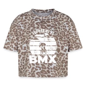 BMX Rider Slogan - T-shirt boxy femme léopard premium - Leopard print - Devant - AI Model Female 172 dark (172cm)