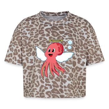 Octopus angel wings - Boxy Leo Women's Premium Organic T-Shirt - Leopard print - Front - AI Model Female 172 dark (172cm)