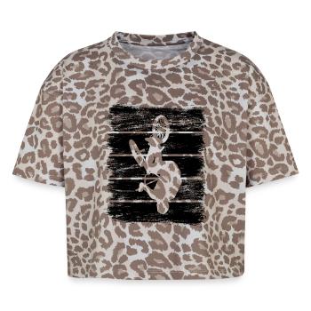 Croquis du pilote de BMX - T-shirt boxy femme léopard premium - Leopard print - Devant - AI Model Female 172 dark (172cm)