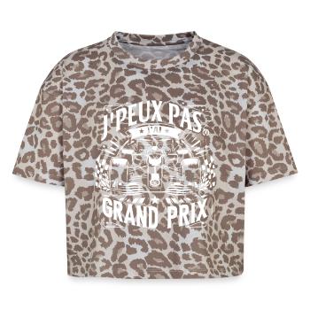 J'peux pas J'ai Grand Prix - T-shirt boxy femme léopard premium - Leopard print - Devant - AI Model Female 172 dark (172cm)