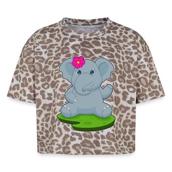 Elefant Blume - Boxy Leo Frauen Premium Organic T-Shirt - Leopard print - Vorne - AI Model Female 172 dark (172cm)