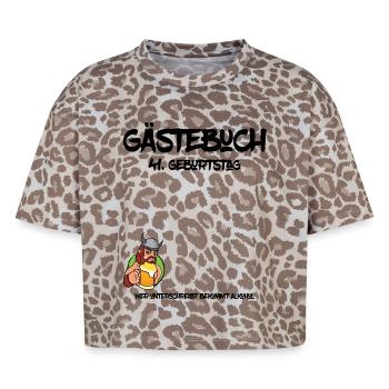 41. Geburtstag | Gästebuch Design - Boxy Leo Frauen Premium Organic T-Shirt - Leopard print - Vorne - AI Model Female 172 dark (172cm)