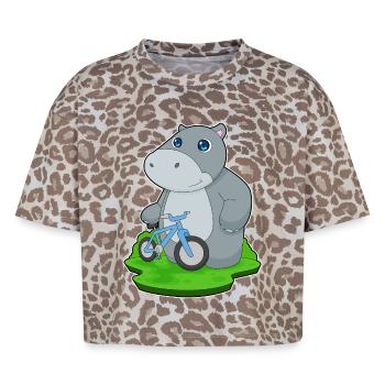 Nilpferd Fahrrad - Boxy Leo Frauen Premium Organic T-Shirt - Leopard print - Vorne - AI Model Female 172 dark (172cm)