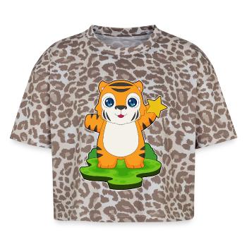 Tiger Stern - Boxy Leo Frauen Premium Organic T-Shirt - Leopard print - Vorne - AI Model Female 172 dark (172cm)