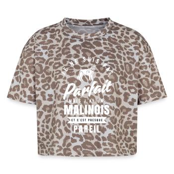 Belgischer Malinois Schäferhund Geschenkidee - Boxy Leo Frauen Premium Organic T-Shirt - Leopard print - Vorne - AI Model Female 172 dark (172cm)