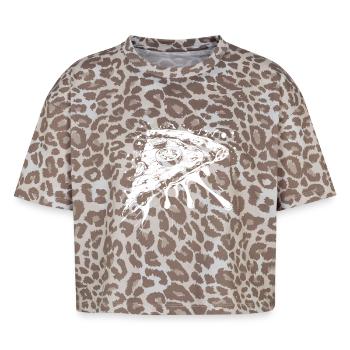 Pizza Piece Drawing - Boxy Leo Women's Premium Organic T-Shirt - Leopard print - Front - AI Model Female 172 dark (172cm)
