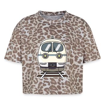 Zug Cartoon Stil - Boxy Leo Frauen Premium Organic T-Shirt - Leopard print - Vorne - AI Model Female 172 dark (172cm)