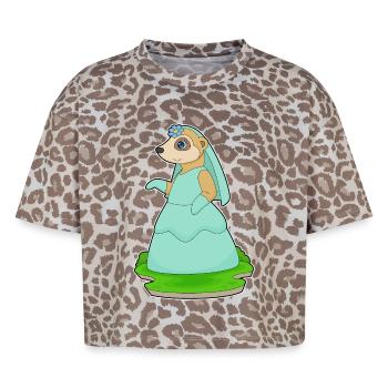 Meerkat Bridal Veil Wedding - Boxy Leo Women's Premium Organic T-Shirt - Leopard print - Front - AI Model Female 172 dark (172cm)