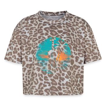 Violine Sonnenuntergang - Boxy Leo Frauen Premium Organic T-Shirt - Leopard print - Vorne - AI Model Female 172 dark (172cm)