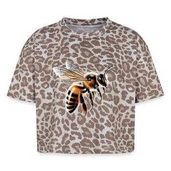 abeilles apiculteur miel apiculteur abeilles abeille mignonne - T-shirt boxy femme léopard premium - Leopard print - Devant - AI Model Female 172 dark (172cm)