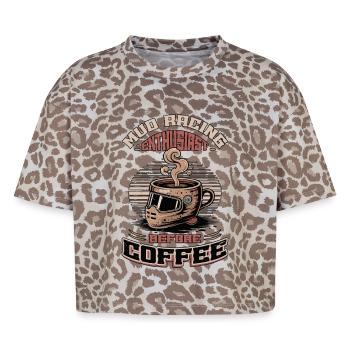 Mud Racing Enthusiast Before Mudding Coffee Lover - Boxy Leo Frauen Premium Organic T-Shirt - Leopard print - Vorne - AI Model Female 172 dark (172cm)