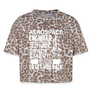Luft- und Raumfahrtingenieur sprengt Sie in den Weltraum Zitat - Boxy Leo Frauen Premium Organic T-Shirt - Leopard print - Vorne - AI Model Female 172 dark (172cm)