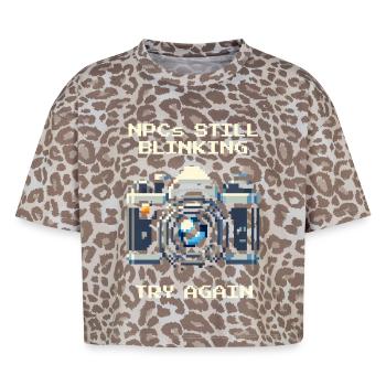 NPC is still blinking | Try again, portrait - Boxy Leo Women's Premium Organic T-Shirt - Leopard print - Front - AI Model Female 172 dark (172cm)