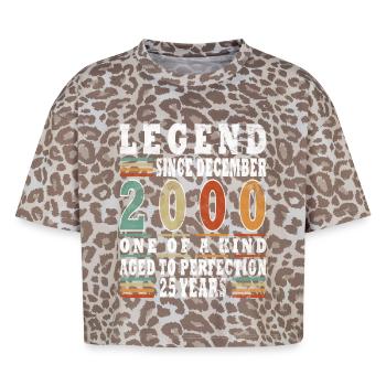 25th Birthday Legend December Year 2000 - Boxy Leo Women's Premium Organic T-Shirt - Leopard print - Front - AI Model Female 172 dark (172cm)