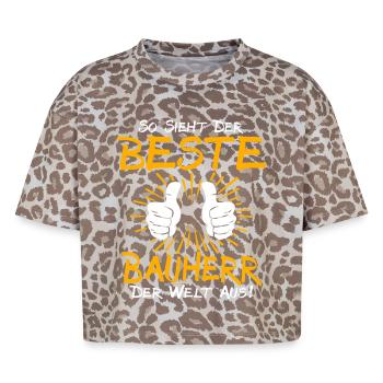 Idée cadeau constructeur - T-shirt boxy femme léopard premium - Leopard print - Devant - AI Model Female 172 dark (172cm)