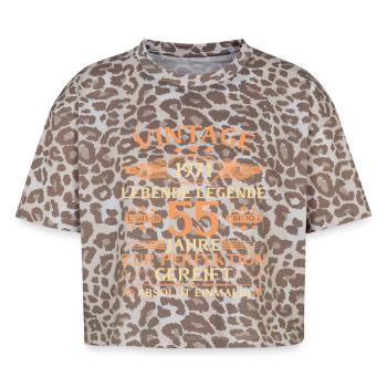 55th Birthday Vintage 1971 Year - Boxy Leo Women's Premium Organic T-Shirt - Leopard print - Front - AI Model Female 172 dark (172cm)