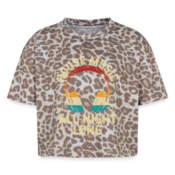 House Music All Night Long - Boxy Leo Women's Premium Organic T-Shirt - Leopard print - Front - AI Model Female 172 dark (172cm)