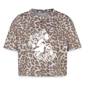 If You Can Read This The Dirt Fell Off - Boxy Leo Women's Premium Organic T-Shirt - Leopard print - Front - AI Model Female 172 dark (172cm)