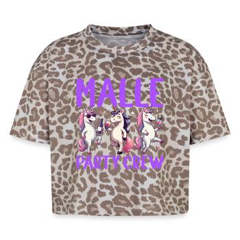 Malle Party Crew Unicorn Party Holiday Malle - Boxy Leo Women's Premium Organic T-Shirt - Leopard print - Front - AI Model Female 172 dark (172cm)