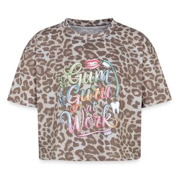 Periodontist Gum Guru At Work Dental Health Care - Boxy Leo Women's Premium Organic T-Shirt - Leopard print - Front - AI Model Female 172 dark (172cm)