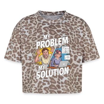 UX/UI Designer My Problem My Pictogram Mom Dad - Boxy Leo Women's Premium Organic T-Shirt - Leopard print - Front - AI Model Female 172 dark (172cm)