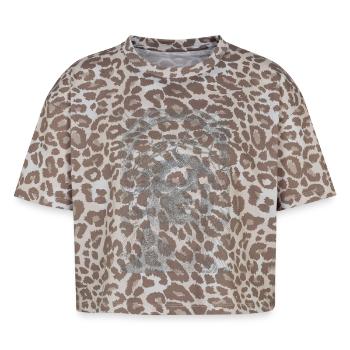 Ruine Sacrée : Le Martyr Inconnu - T-shirt boxy femme léopard premium - Leopard print - Devant - AI Model Female 172 dark (172cm)