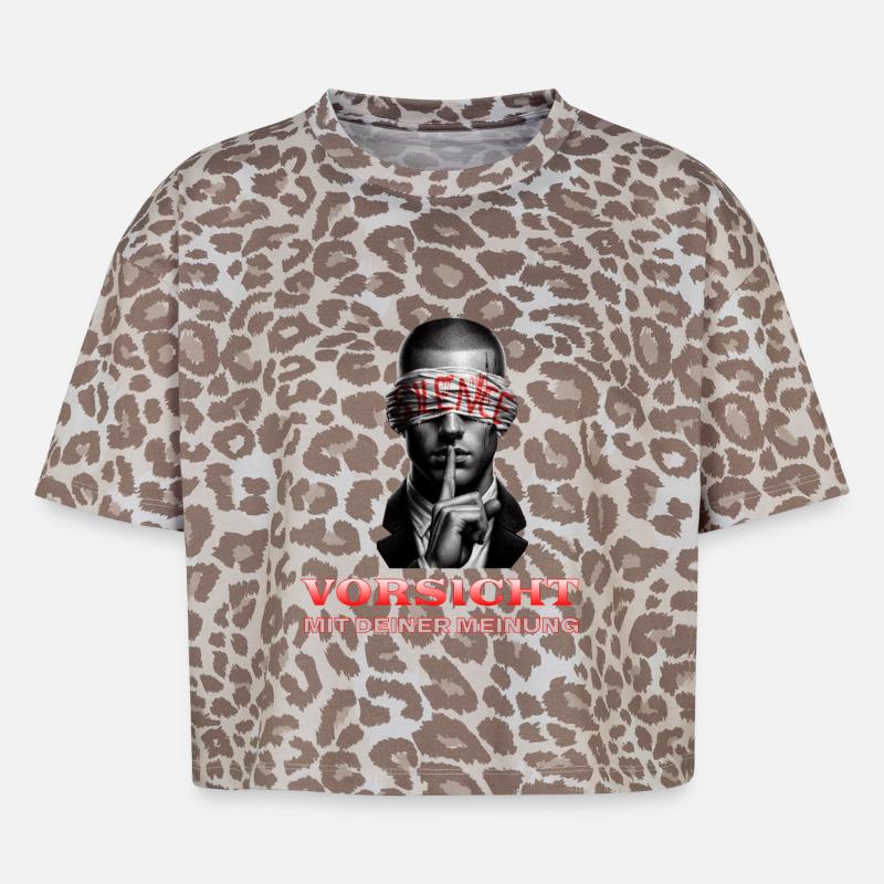 Beware, Subtle Message with a Blindfold - Boxy Leo Women's Premium Organic T-Shirt - Leopard print