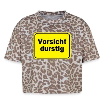 Vorsicht durstig Signet - Boxy Leo Frauen Premium Organic T-Shirt - Leopard print - Vorne - AI Model Female 172 dark (172cm)