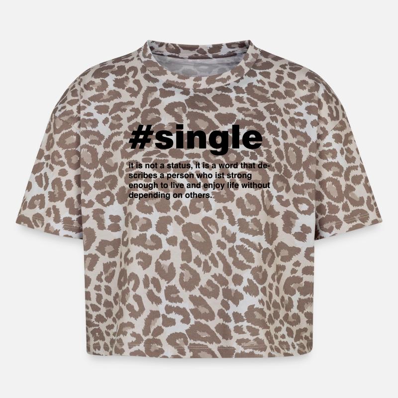Single is emergency a status - Boxy Leo Women's Premium Organic T-Shirt - Leopard print