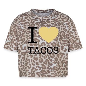 I LOVE TACOS - T-shirt boxy femme léopard premium - Leopard print - Devant - AI Model Female 172 dark (172cm)
