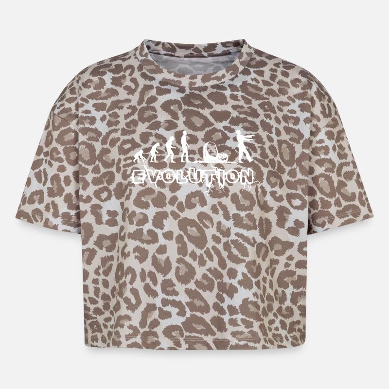 EVOLUTION ZOMBIE - Boxy Leo Frauen Premium Organic T-Shirt - Leopard print