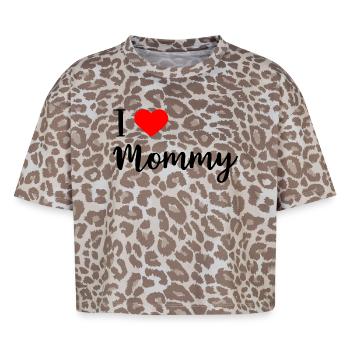 j'aime maman - T-shirt boxy femme léopard premium - Leopard print - Devant - AI Model Female 172 dark (172cm)
