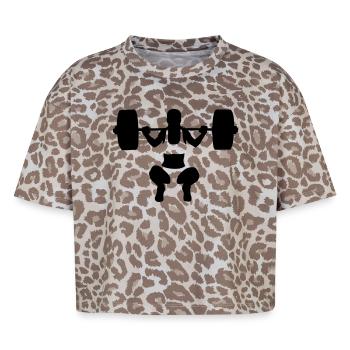 haltérophilie - T-shirt boxy femme léopard premium - Leopard print - Devant - AI Model Female 172 dark (172cm)