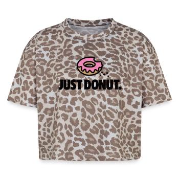 Just donut Krapfen Diät Wortspiele faul Geschenk - Boxy Leo Frauen Premium Organic T-Shirt - Leopard print - Vorne - AI Model Female 172 dark (172cm)