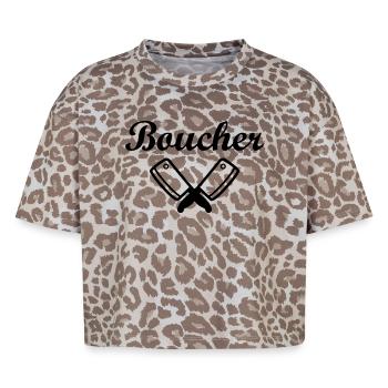 Boucher - T-shirt boxy femme léopard premium - Leopard print - Devant - AI Model Female 172 dark (172cm)