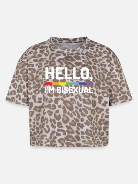 Hello, I'm Bisexual - Boxy Leo Women's Premium Organic T-Shirt - Leopard print