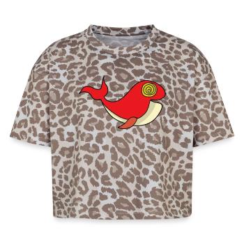 Whale with hypnotizing gaze - Boxy Leo Women's Premium Organic T-Shirt - Leopard print - Front - AI Model Female 172 dark (172cm)