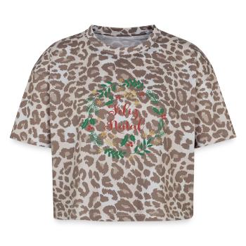 Feliz Natal Merry Christmas Merry Christmas - Boxy Leo Women's Premium Organic T-Shirt - Leopard print - Front - AI Model Female 172 dark (172cm)