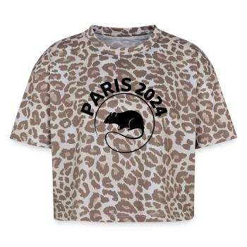 Maskottchen, Ratte, Paris - Boxy Leo Frauen Premium Organic T-Shirt - Leopard print - Vorne - AI Model Female 172 dark (172cm)